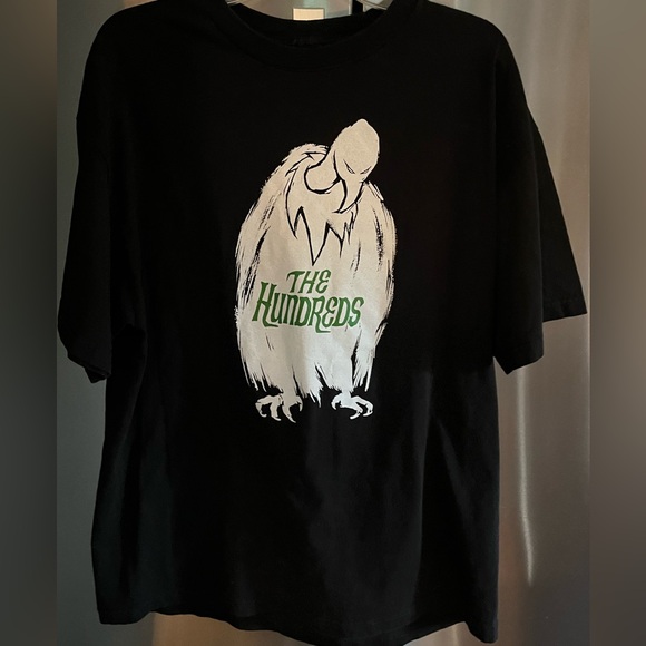 “The Hundreds” BLACK T Shirt XL BIG ugly Scary VULTURE Bird Print Mens Cotton XL - Picture 5 of 10